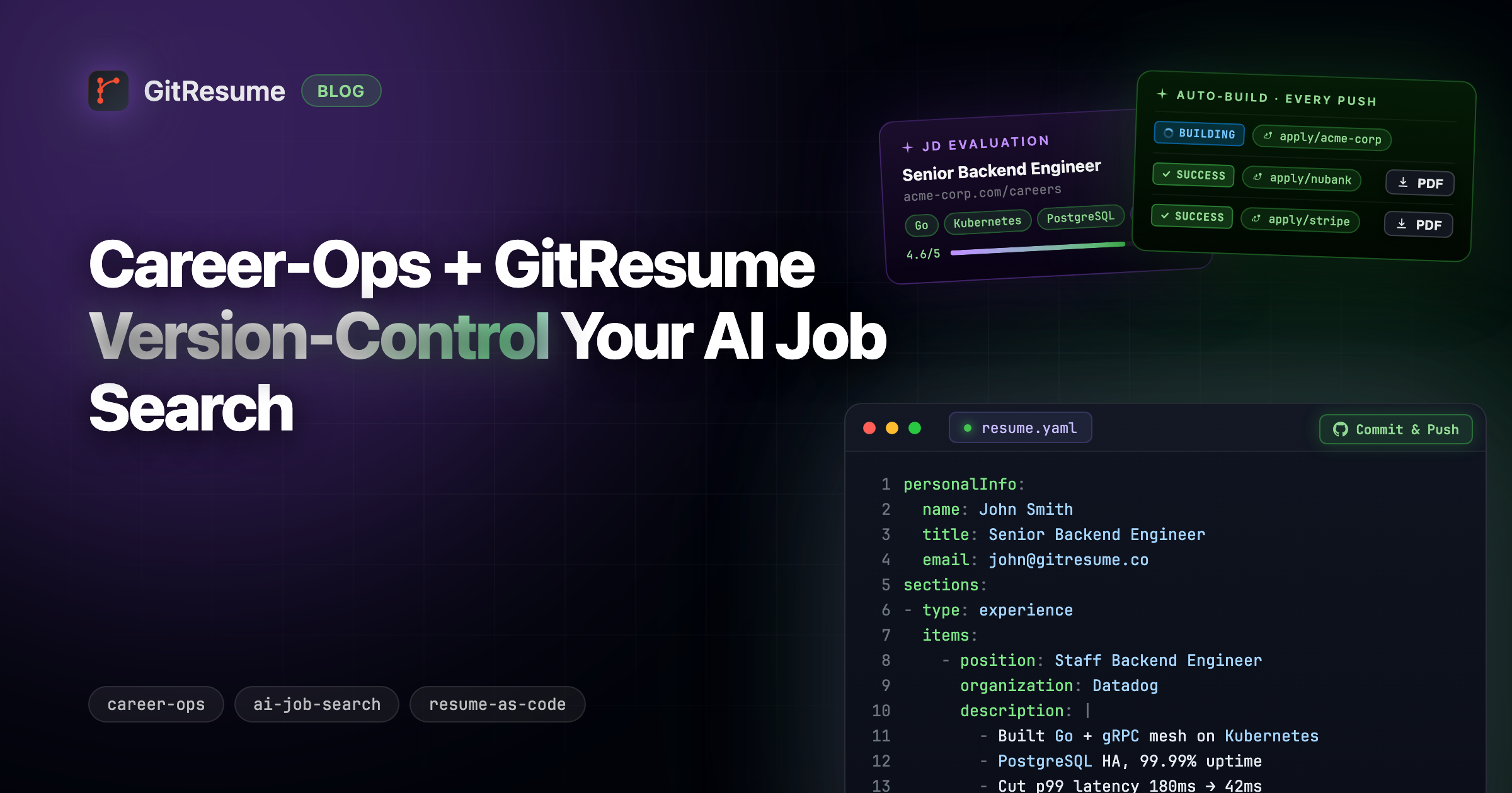 Career-Ops + GitResume: Version-Control Your AI Job Search