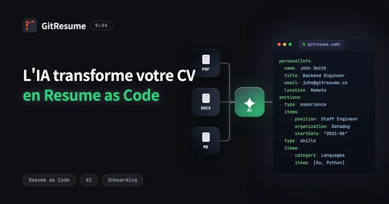 Un AI Agent transforme votre CV existant en Resume as Code